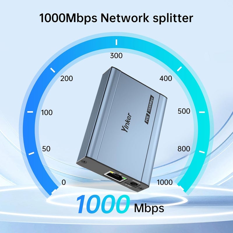 Yinker POE Ethernet Splitter 1 to 2, Gigabit 1000Mbps, IEEE 802.3af/at, 200m Transmission for POE IP Camera + Laptop, Cat5-8 Compatible - Image 4